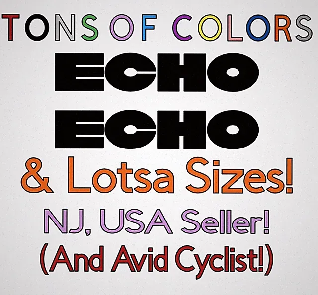 2 VBMX ECHO BMX Helmet Vinyl Decals Many Sizes & Colors Bikes Bicycles Cycling