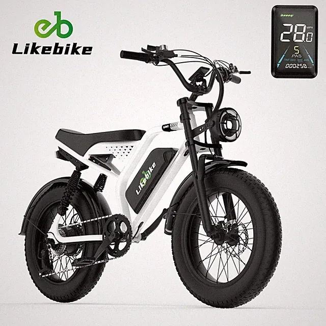 20" Fat Tire Electric Bike for Adults 1500W Peak 32MPH Ebike 7-Speed Off Road