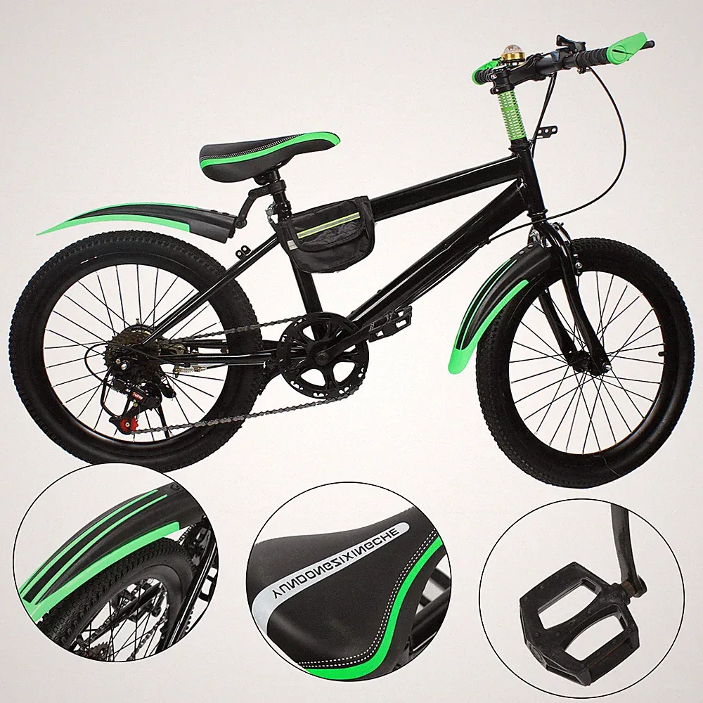 20" Kids Bike Bicycle Mountain Bike 7 Speed MTB High Carbon Steel Bike City Bike