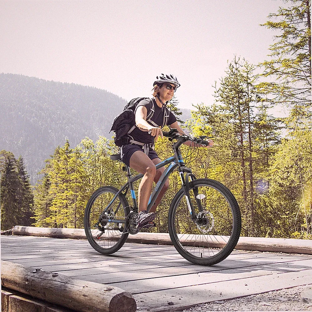 24 Inch Mountain Bike, 7/21-Speed Adult Bicycle with High Carbon Disc Brake