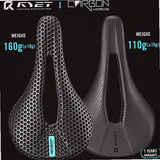 3D Printed Carbon Fiber Bike Saddle EVA Road Mountain Racing Bicycle Seat 7x9mm