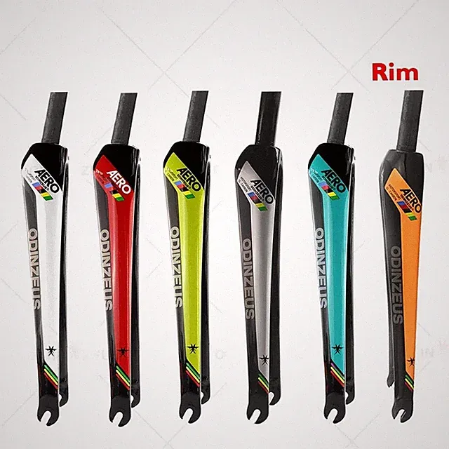 Aero Carbon Road Bike Rigid Fork 700C Round Tapered Steerer Multi Color Options