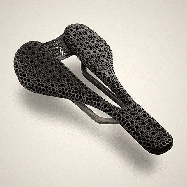 Bjorn Cycles Carbon Bicycle Bike Saddle with 3D Printed Pad Carbon Setka 143 mm