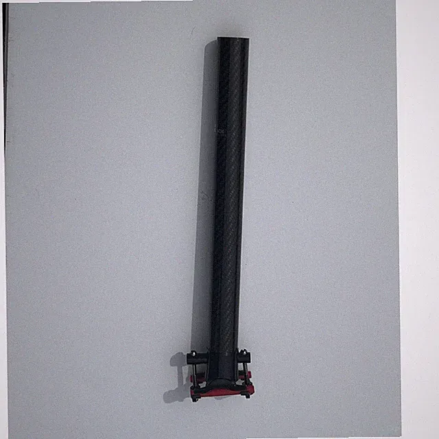 Carbon Fiber Bicycle Seatpost 31.6 mm Black w/ Adjustment Clamp no setback