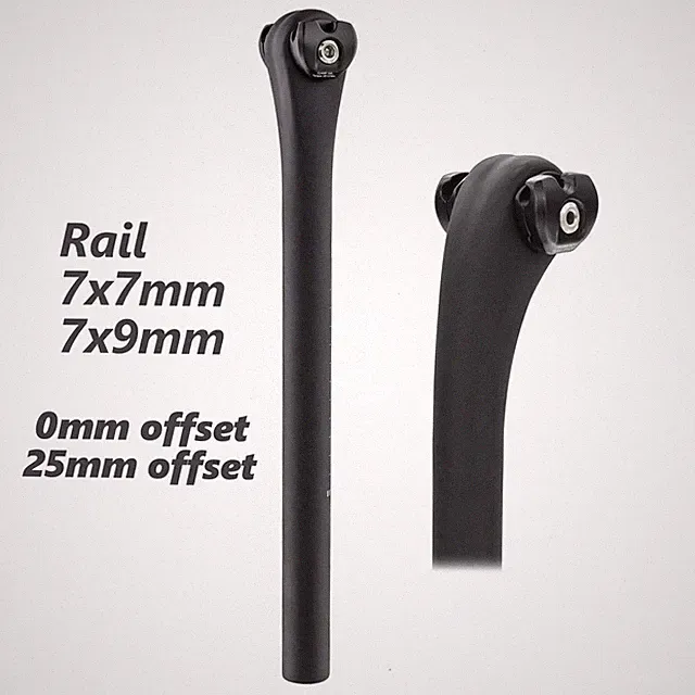 Carbon Seatpost 0mm/25mm Offset Bicycle Seat Post 27.2*350mm For 7x7/7x9mm Rail