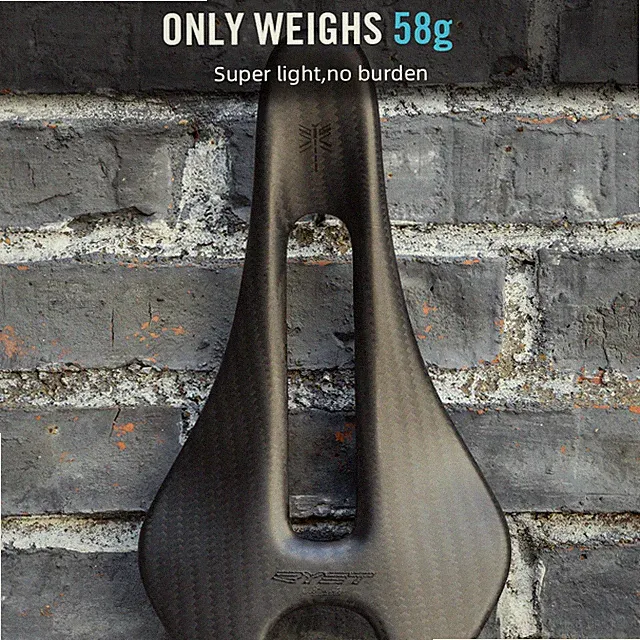 Full Carbon Bicycle Saddle MTB Road Gravel Seat 3K Weave 6.5x8.5mm 242x122mm