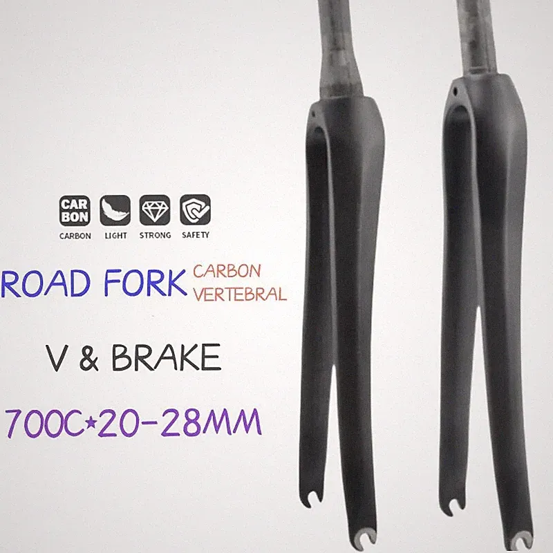 Full Carbon Fork Road Bike Front Fork Bicycle Parts 700c 3K Finish Glossy Matte