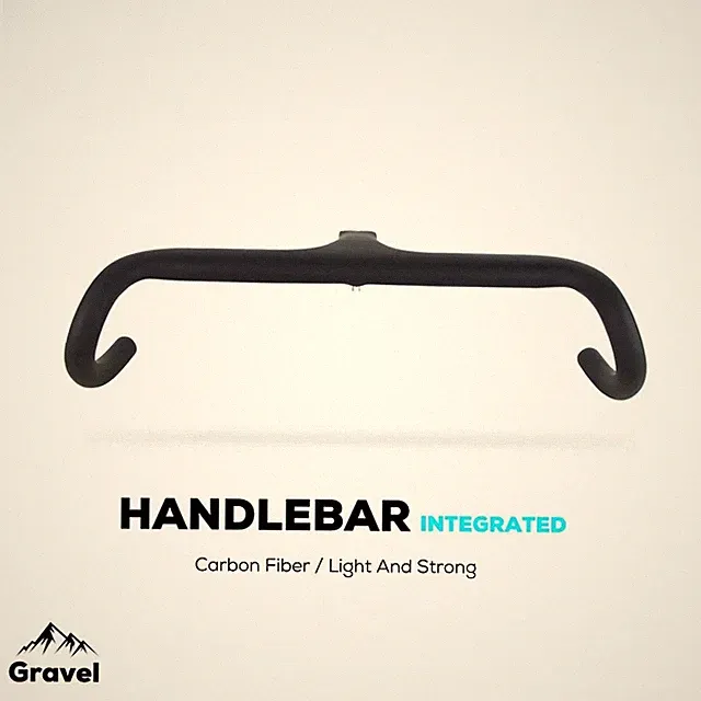 Full Carbon Gravel Bicycle Internal Wiring Integrated Handlebar with Spacers