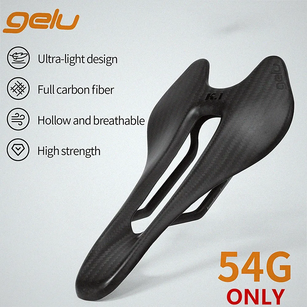 gelu Full Carbon Road Bike Saddle Bicycle Racing Seats ULTRALIGHT 54g/1.9oz