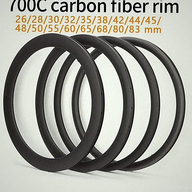 MEROCA 700c Carbon Fiber Rims Road Bike Bicycle Clincher Wheel 26-83mm Disc