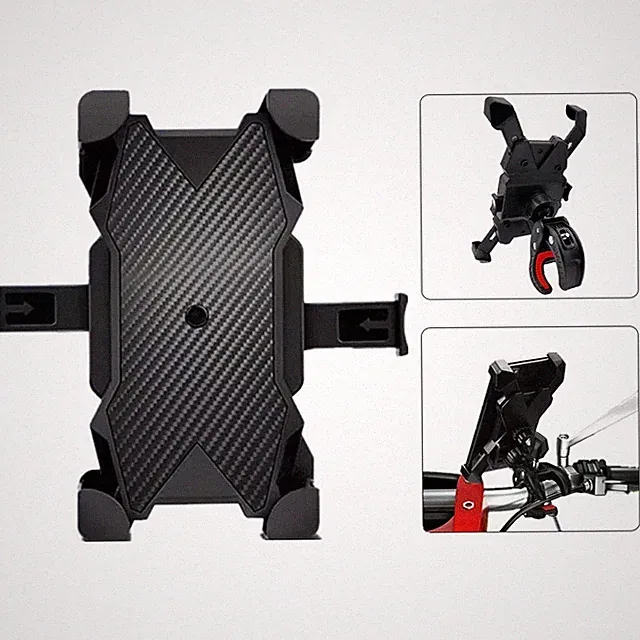 Universal Motorcycle Bike Phone Mount Carbon Fiber Bicycle Handlebar Holder Rack