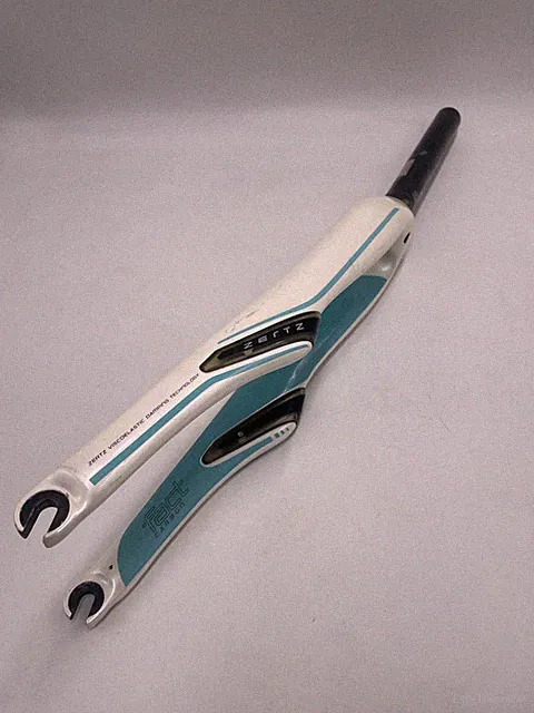 ZERTZ Fact Carbon Bike Fork - White / Blue (Viscoelastic Damping Technology)